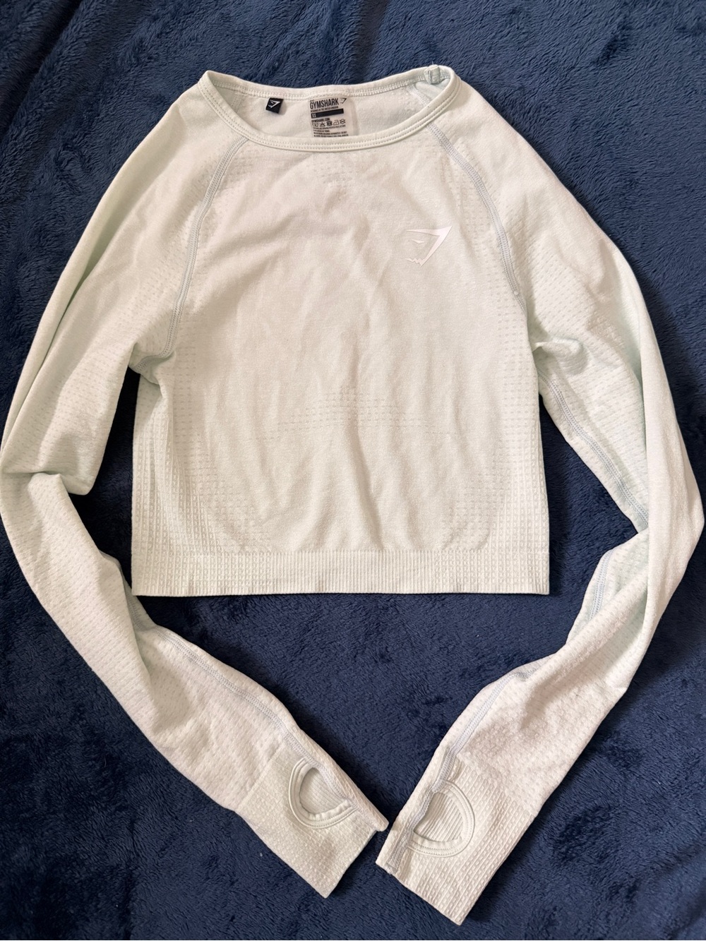 Gymshark Mint Green Seamless Long Sleeve Crop Top XS